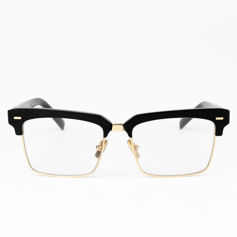 NEW Miu Miu MU10ZS 1AB08N Black Clear Blue Light Filter Square Unisex Eyeglasses